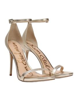 SAM EDELMAN Ariella Gold Metallic Open Toe Heels size women’s 9